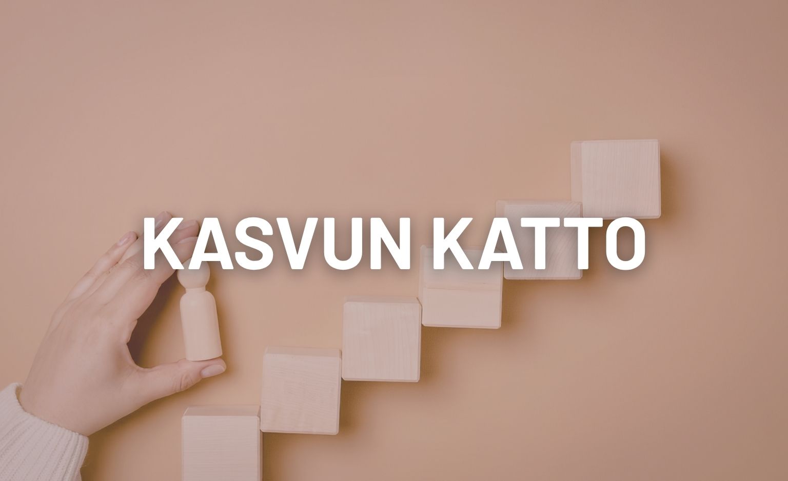 Portaittain nousevat puukuutiot ja teksti Kortit kuntoon, kuvituskuva toiminnanohjausjärjestelmän vaihdosta